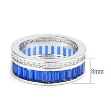 Load image into Gallery viewer, 3W1568 - Rhodium Brass Ring with Synthetic Spinel in London Blue