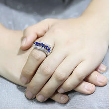 Load image into Gallery viewer, 3W1569 - Rhodium Brass Ring with Synthetic Spinel in London Blue