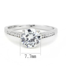 Load image into Gallery viewer, 3W1573 - Rhodium Brass Ring with AAA Grade CZ  in Clear
