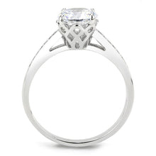 Load image into Gallery viewer, 3W1573 - Rhodium Brass Ring with AAA Grade CZ  in Clear