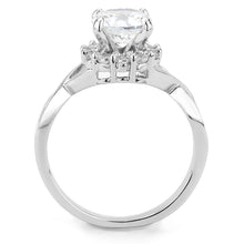 Load image into Gallery viewer, 3W1575 - Rhodium Brass Ring with AAA Grade CZ  in Clear