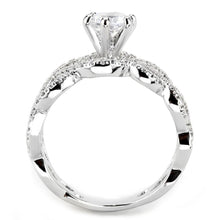 Load image into Gallery viewer, 3W1577 - Rhodium Brass Ring with AAA Grade CZ  in Clear