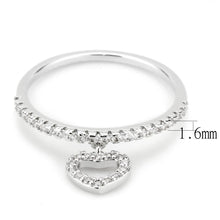 Load image into Gallery viewer, 3W1579 - Rhodium Brass Ring with AAA Grade CZ  in Clear