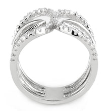 Load image into Gallery viewer, 3W1580 - Rhodium Brass Ring with AAA Grade CZ  in Clear