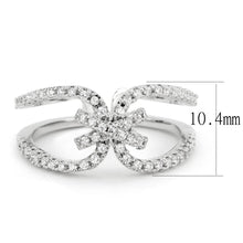 Load image into Gallery viewer, 3W1583 - Rhodium Brass Ring with AAA Grade CZ  in Clear