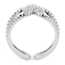 Load image into Gallery viewer, 3W1583 - Rhodium Brass Ring with AAA Grade CZ  in Clear