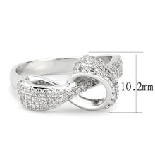 Load image into Gallery viewer, 3W1585 - Rhodium Brass Ring with AAA Grade CZ  in Clear