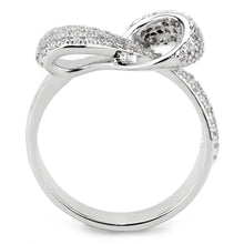 Load image into Gallery viewer, 3W1585 - Rhodium Brass Ring with AAA Grade CZ  in Clear