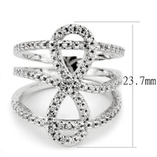 Load image into Gallery viewer, 3W1587 - Rhodium Brass Ring with AAA Grade CZ  in Clear