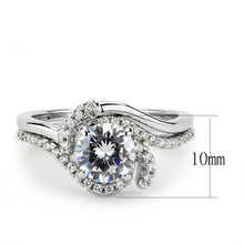 Load image into Gallery viewer, 3W1591 - Rhodium Brass Ring with AAA Grade CZ  in Clear