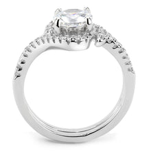 Load image into Gallery viewer, 3W1591 - Rhodium Brass Ring with AAA Grade CZ  in Clear