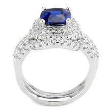 Load image into Gallery viewer, 3W1599 - Rhodium Brass Ring with Synthetic Spinel in London Blue