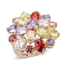 Load image into Gallery viewer, 3W1603 - Rose Gold Brass Ring with AAA Grade CZ in MultiColor