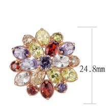 Load image into Gallery viewer, 3W1603 - Rose Gold Brass Ring with AAA Grade CZ in MultiColor