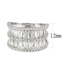 Load image into Gallery viewer, 3W1606 - Rhodium Brass Ring with AAA Grade CZ in Clear
