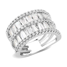 Load image into Gallery viewer, 3W1606 - Rhodium Brass Ring with AAA Grade CZ in Clear