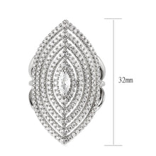 Load image into Gallery viewer, 3W1608 - Rhodium Brass Ring with AAA Grade CZ in Clear
