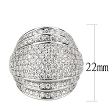 Load image into Gallery viewer, 3W1610 - Rhodium Brass Ring with AAA Grade CZ in Clear
