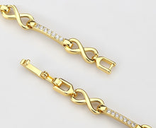 Load image into Gallery viewer, 3W1629 - Flash Gold Brass Bracelet with AAA Grade CZ in Clear