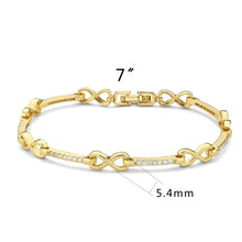 Load image into Gallery viewer, 3W1629 - Flash Gold Brass Bracelet with AAA Grade CZ in Clear