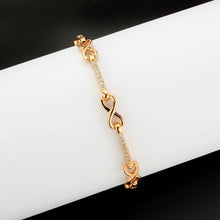 Load image into Gallery viewer, 3W1630 - Flash Rose Gold Brass Bracelet with AAA Grade CZ in Clear