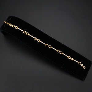 3W1630 - Flash Rose Gold Brass Bracelet with AAA Grade CZ in Clear