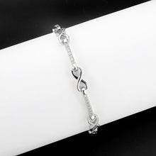 Load image into Gallery viewer, 3W1631 - Rhodium Brass Bracelet with AAA Grade CZ in Clear