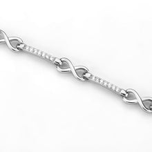Load image into Gallery viewer, 3W1631 - Rhodium Brass Bracelet with AAA Grade CZ in Clear