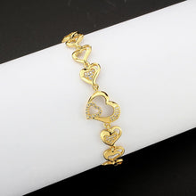 Load image into Gallery viewer, 3W1632 - Flash Gold Brass Bracelet with AAA Grade CZ in Clear