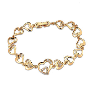 3W1633 - Flash Rose Gold Brass Bracelet with AAA Grade CZ in Clear