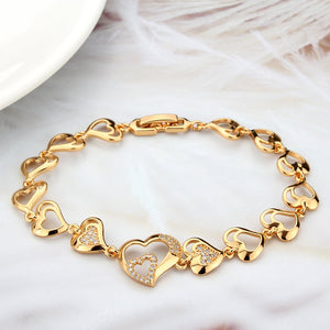 3W1633 - Flash Rose Gold Brass Bracelet with AAA Grade CZ in Clear