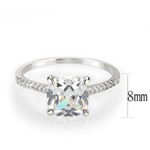 Load image into Gallery viewer, 3W1636 - Rhodium Brass Ring with AAA Grade CZ in Clear
