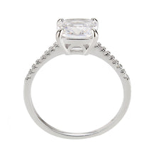 Load image into Gallery viewer, 3W1636 - Rhodium Brass Ring with AAA Grade CZ in Clear