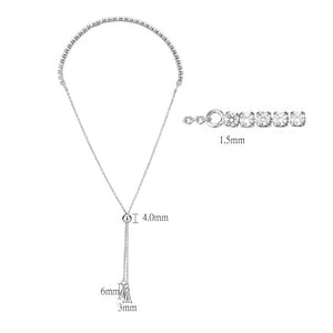 3W1637 - Rhodium Brass Bracelet with AAA Grade CZ in Clear