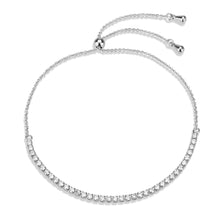 Load image into Gallery viewer, 3W1637 - Rhodium Brass Bracelet with AAA Grade CZ in Clear