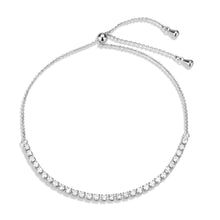 Load image into Gallery viewer, 3W1640 - Rhodium Brass Bracelet with AAA Grade CZ in Clear