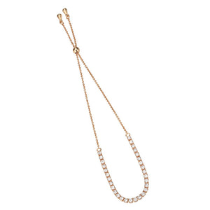 3W1645 - Rose Gold Brass Bracelet with AAA Grade CZ in Clear