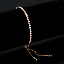 Load image into Gallery viewer, 3W1645 - Rose Gold Brass Bracelet with AAA Grade CZ in Clear