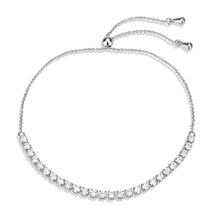 Load image into Gallery viewer, 3W1646 - Rhodium Brass Bracelet with AAA Grade CZ in Clear