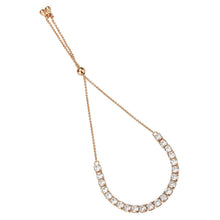 Load image into Gallery viewer, 3W1651 - Rose Gold Brass Bracelet with AAA Grade CZ in Clear