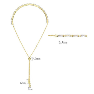 3W1653 - Gold Brass Bracelet with AAA Grade CZ in Clear