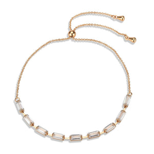3W1657 - Rose Gold Brass Bracelet with AAA Grade CZ in Clear