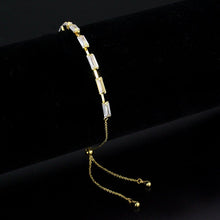 Load image into Gallery viewer, 3W1659 - Gold Brass Bracelet with AAA Grade CZ in Clear