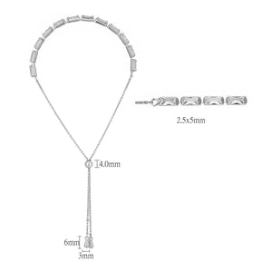 3W1661 - Rhodium Brass Bracelet with AAA Grade CZ in Clear