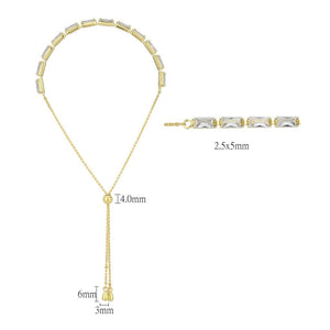 3W1662 - Gold Brass Bracelet with AAA Grade CZ in Clear