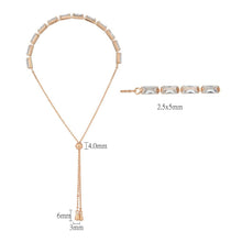 Load image into Gallery viewer, 3W1663 - Rose Gold Brass Bracelet with AAA Grade CZ in Clear