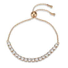 Load image into Gallery viewer, 3W1666 - Rose Gold Brass Bracelet with AAA Grade CZ in Clear