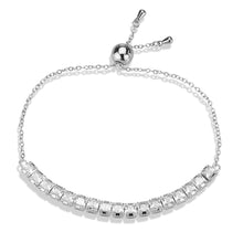 Load image into Gallery viewer, 3W1670 - Rhodium Brass Bracelet with AAA Grade CZ in Clear