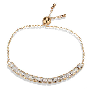 3W1672 - Rose Gold Brass Bracelet with AAA Grade CZ in Clear