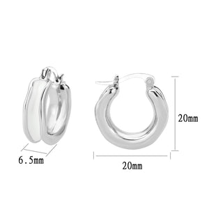 3W1737 - Imitation Rhodium Brass Earring with Epoxy in No Stone